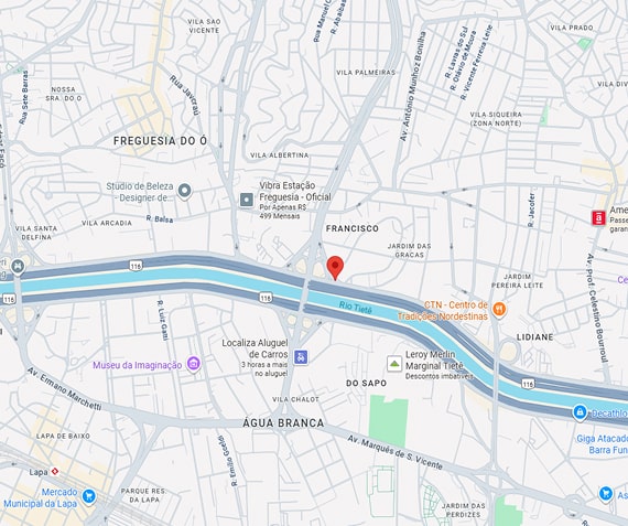 mapa de Localização do motel