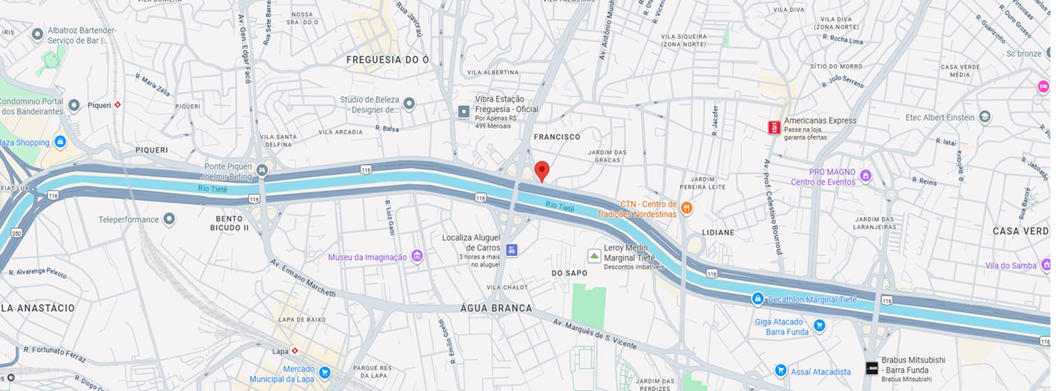 mapa de Localização do motel